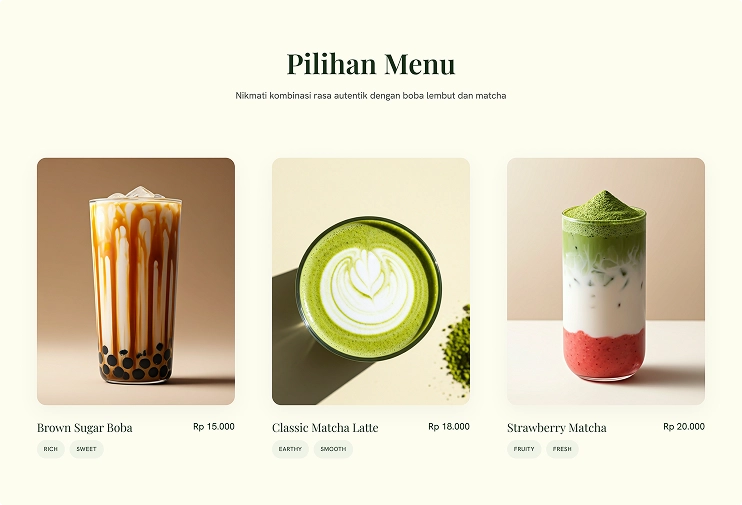Contoh website minuman