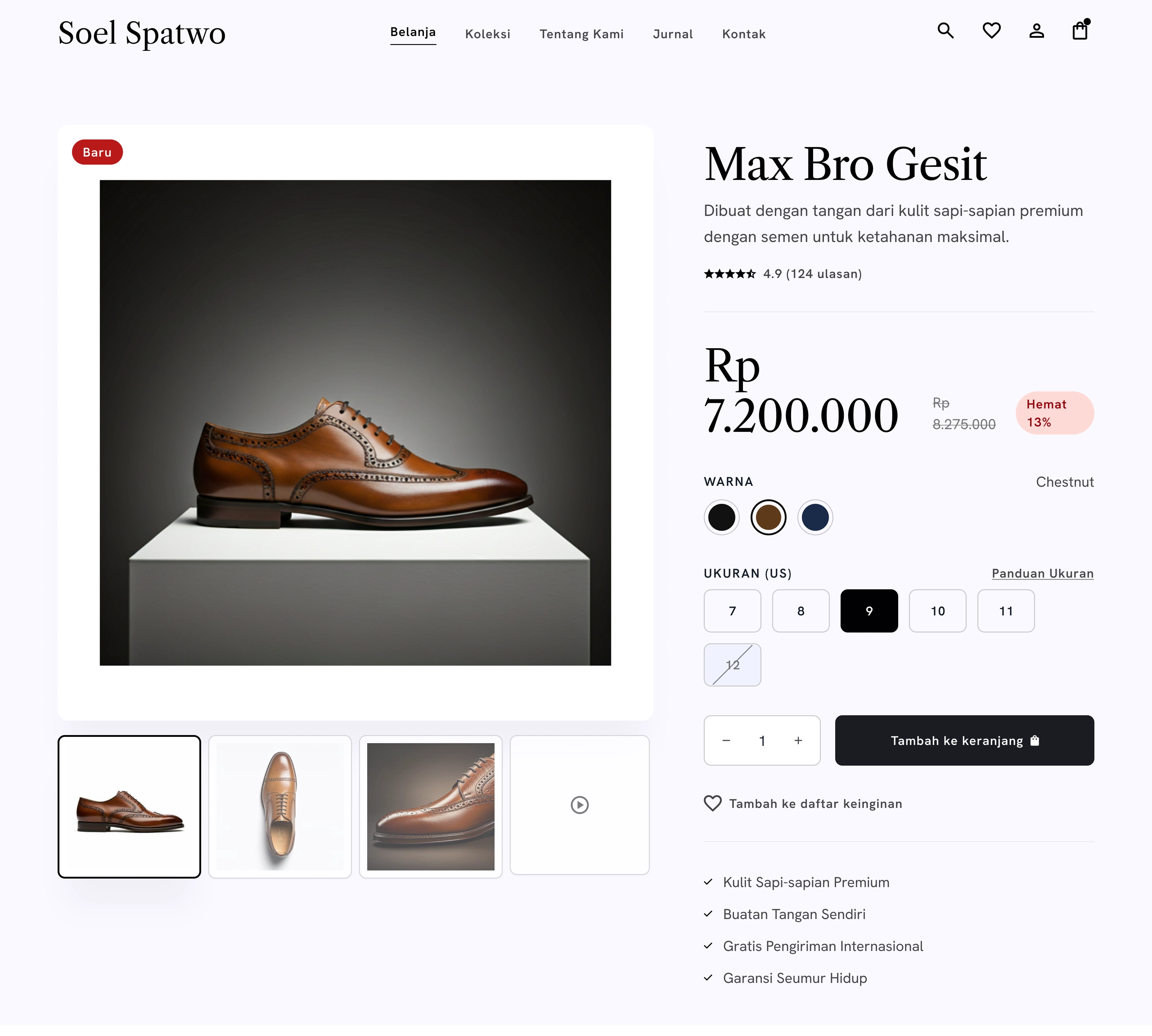 Contoh website sepatu